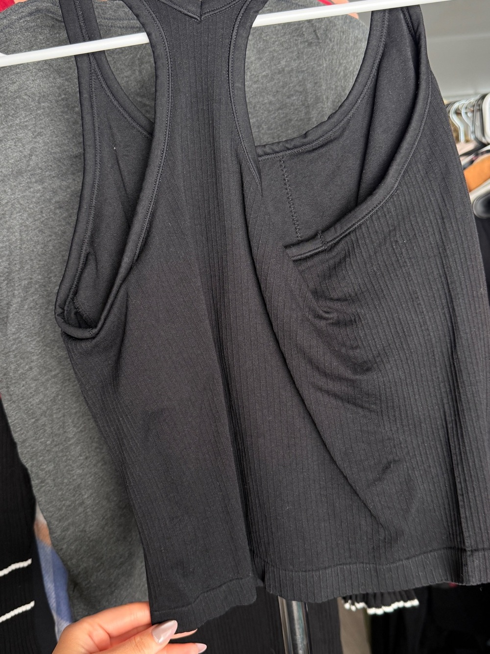 Black Ribbed Crossback Tank - Picture 2 of 2
